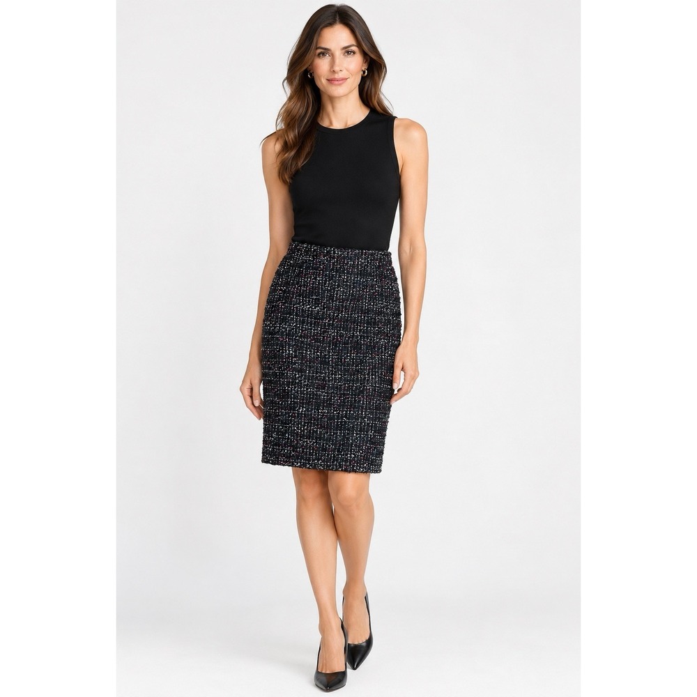Lafayette 148 Women Skirt Pencil Tweed Back Sz 8 Party Career Designer Wool